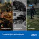 Tapo 2K Indoor/Outdoor Pan/Tilt Wired Security Camera - Baby Monitoring, Person & Baby Cry Detection, 360 Motion Tracking, Night Vision, No-Subscription Local Storage or Optional Cloud, C216 (2-Pack) (White)