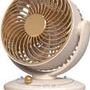 Small Oscillating Fan, 2025 New Mini Desk Table Fans for for Bedroom Dorm, 3-Speed Rechargeable Portable Air Circulator for Cooling Sleep, Quiet Bedside Fan for Office Desk, Dorm Room Essentials