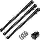 MEXAU 3pack Tension Curtain Rod 16.5 to 28 InchSpring Tension Rods Black Curtain Rods Adjustable Spring Rod Extendable Tension Rod for Kitchen