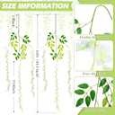Riceshoot 240 Pcs Wedding Artificial Wisteria Hanging Flowers Floral Backdrop Garland 43.3 in/ 3.6 ft Silk Fake Wisteria Vine Rattan Long Wall String for Home Outdoor Party Decoration(Milky White)