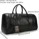 Genuine Leather Travel Duffel Bags for Men and Women Leather Overnight Weekend Bags Sports Gym Duffle, 9423 Black