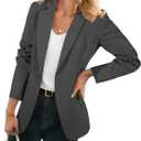 Cicy Bell Womens Casual Blazers Open Front Long Sleeve Work Office Suit Jackets Blazer (X-Large, Black&grey)