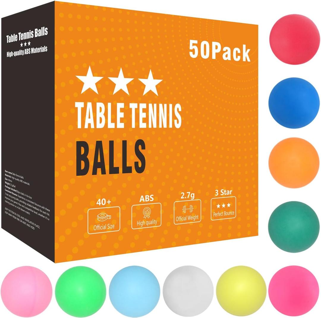 High Bounce & Durable ABS Mat Colored 3 Star Ping Pong Balls 4 Trainning,Party Games,Pet Cats Toys