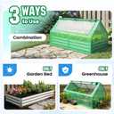 Quictent 6x3x1ft Galvanized Raised Garden Bed with Cover Metal Planter Bottomless Box w/ 2 Large Screen Windows Mini Greenhouse 20pcs T-Tags 1 Pair Gloves Outdoor Growing Vegetables (Green)