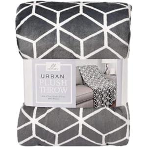 Life Comfort Urban Plush Throw (Gray), 55x65inch