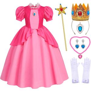 Pink Princess Costume for Girls Halloween Party Dress with Accessories, 150