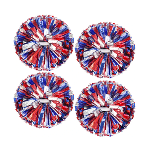 4Pcs Upgraded 12inch Metallic Cheerleading Pom Poms, HOLENGS Cheerleader Pompoms Cheer Poms for Kids Adults, Cheering Squad Pompoms for School Sports Games Dance Party