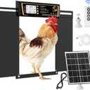 Large Automatic Chicken Coop Door Solar Powered, Charge with 7W Solar Panel Auto Chicken Door, Aluminum Electric Poultry Door with Time & Light Sensor, Remote Control