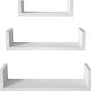 SRIWATANA Floating Shelves Wall Mounted, Solid Wood Wall Shelves, White