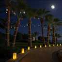 Zhengmy 20 Set Christmas Waterproof Luminary Bags Sets with Light String and Weighted Water Bags for Christmas, Thanksgiving, Halloween, Weddings, Valentine's Day Decoration (Stars and Moon)