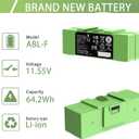 64.2Wh for Roomba Battery ABL-F for iRobot Roomba i&e Series i3 i3+ i4+ i8 i8+ i7 i7+ j7 J9+ j7+ e5 e6 Roomba Replacement Batteries ABL-D1 ABL-D2 ABL-D2A 4460mAh Unsuitable for Roomba Combo Series