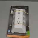 GE 8-Outlet Surge Protector with USB, Outlet Extender, 2 USB-A, 1 USB-C, Adapter Spaced, Multi Plug, Charging Station, for Home School and Office, 2000 Joules, White/Gray - 73654