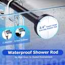 Bonpally Shower Curtain Rod, Adjustable 32-75 Inches Spring Tension Rod, Non-Slip No Drilling Stainless Steel Shower Rods for Bathroom Window Room Divider, Never Rust, Black