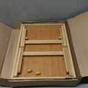 Bed Tray Table for Eating - Bamboo Breakfast Food Table with Phone Tablet Holder - Adjustable Height Serving Tray with Folding Legs on Lap Sofa - Portable Laptop Snack Platter for Bedroom Picnic (Natural)