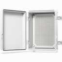 QILIPSU Waterproof Junction Box IP67 Outdoor Plastic Electrical Project Enclosure Weatherproof with Mounting Plate, Wall Brackets, Hinged Grey Cover 16.1"x12.2"x7.1"