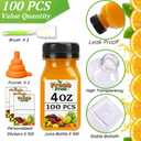 100PCS 4OZ Plastic Juice Bottles with Caps, Clear Shot Bottles Reusable Containers with Labels, Funnel and BrushSuitable for Juice Milk, Tea, Drinking, Smoothie, and Other Beverages (100, 4, ounces)