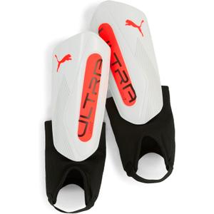 PUMA Mens Ultra Light Ankle Shinguards Soccer Cleats - Black (X-Small, PUMA White-Glowing Red SS25)
