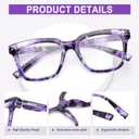 6 Pack Fashion Reading Glasses for Women Men Blue Light Blocking Oversized Square Readers with Spring Hinge