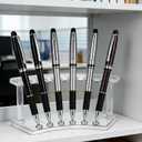 SOUJOY 8 Pack Acrylic Pen Display Stand, 6-Slot Pen Holder Rack, Eyebrow Pen Stand, Makeup Brush Rack Organizer for School Office Home Store