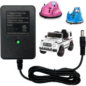 12v Battery Charger for Ride On Toys Bumper Car Charger 12 Volt Charger for Kids Ride On Cars Best Choice Products SUV Powered Wheel Baby Electric Vehicles Class 2 Power Supply Adapter,ETL Listed