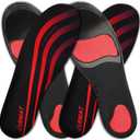 2 Pairs Plantar Fasciitis Insoles for Men: Arch Support Inserts with Shock Absorbing Gel - Orthotic Insoles for Flat Feet Relief & All-Day Walking Comfort(XS)