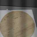 Premium Small Round Natural Marble Pedestal Side Table, End Table, Mini Drink Table with Upgraded Weighted Marble Base, for Livingroom, Bedroom, Bathroom, Balcony, Small Spaces (Beige Travertine)