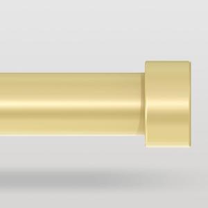 Gold Curtain Rods for Windows 20 to 40 Inch, 1" Diameter Drapery Rods with Modern Style End Cap Finials,Heavy Duty Decorative Brass Winddow Pole (18"-45"|1 Pack)