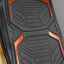 PIC AUTO Heavy Duty Rubber Floor Mats, Red Aluminum Film Car Mats Set, Front and Rear Car Mats with Anti-Slip Backing, All Weather Protection, Trim-to-Fit for Automotive SUV, Sedan, Van