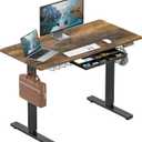 SHW 48-Inch Electric Height Adjustable Standing Desk with Drawer, Memory Preset and Cable Management Tray, Rustic Brown missing pieces
