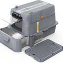 Enclosed Stainless Steel Cat Litter Box with Odor Control, Modular Design with Drawer and Flip Door, Easy to Clean and Wash,Non-Stick Interior,Extra Large Size Fits All Cats(Dark Grey)