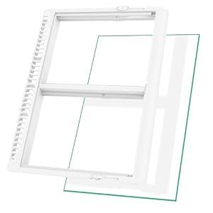 UPGRADED 240364787 Refrigerator Crisper Drawer Cover with 240350608 Crisper Glass Replacement Compatible with Frigidaire kenmore Refrigerator Drawer Replacement, Fridge Crisper Pan Drawer Cover