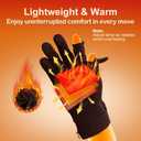 Electric Heated Gloves for Men & Women - Battery Work Touchscreen Thin Gloves for Working in Cold Winter Weather Rechargeable (Black, XL)