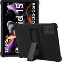 for 11 inch Tablet Case, Soft Silicone Cover Case with Stand for Ulefone Tab A11/AGM Pad P2 T1 T2/Oukitel OT8 OT9 OT11 OT12/HEADWOLF WPad7/Nubia/Blackview/Oscal/UMIDIGI 11'' Tablet, Black