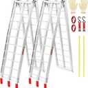 VEVOR 7.5ft Aluminum Ramps, 1500 lbs Folding Loading Ramps (2 pcs Set) for Pickup Trucks Bed, Trailers Ramp with Load Straps for Dirt Bike, UTV, ATV, Trucks, Lawn Mowers, Cargo Trailer, 89" L x 12" W