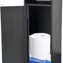 Recessed Toilet Paper Holder, Over-Mounted Toilet Roll Holder- 304 Stainless Steel in-Wall Bathroom Tissue Storage, Matte Black Wall-Mounted No Drilling Design for Bathroom/Kitchen/RV