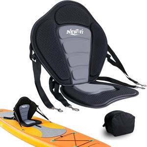 NEW-Vi Universal Deluxe Detachable Kayak Seat Paddle Board Seat Canoe Seat Kayak Seats with Back Support, 4 Adjustable Straps High Back Support, Form-Fitting for Kayaks SUP Fishing Boat Rowboat