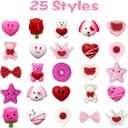 Anditoy 100 PCS Valentines Day Mochi Squishy Toys Squishies for Kids School Class Classroom Valentines Day Cards Gifts Prizes Party Favors