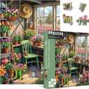 Flower Plant Garden Puzzle 1000 Pieces for Adults, Colorful Greenhouse Jigsaw Puzzle Botanical, Challenging Floral Room Puzzle as Wall Decor
