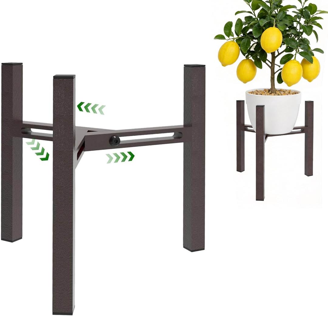 Adjustable Plant Stand Indoor, Metal Stable Plant Holder, Modern Plant Stands Fits 5-6-7-7.5" Pots for Home & Office (Without Pots)