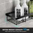Moforoco Shower Caddy Shelf Organizer Rack, Self Adhesive Black Bathroom Shelves Basket, Home Farmhouse Wall Inside Organization and Storage Decor Rv Accessories, First Camper Apartment Essentials
