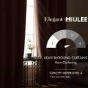 MIULEE Blackout Curtains for Bedroom Living Room Thermal Insulated Room Darkening Mocha Grommet Top Solid Light Blocking Drapery Set of 2 Window Panels 52 x 84 Inches, Cappuccino Brown