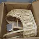 Wicker Baby Carriage for Baby Shower Vintage Wicker Stroller Woven Rattan Flower Basket Rustic Decorative Cart Storage with Handle for Floral Arrangement Wedding Photo Props(Cream,20 in)