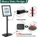 Heavy Duty Pedestal Sign Holder for Display, 8.5 x 11 inches Adjustable Floor Standing Sign Holder with Weighted Base , Vertical and Horizontal View Sign Stand for Indoor/Outdoor AdvertisingBlack