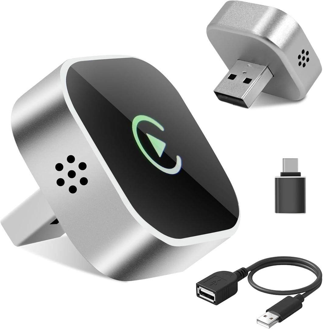 Wireless CarPlay Adapter Upgrade Wired CarPlay to Wireless for iPhone & Android, Support CarPlay & Android Auto 2 in 1,USB/Type C,Plug and Play Stable Connection for Cars with Built-in Wired CarPlay