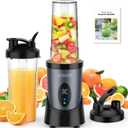 KOIOS Smoothie Blender, 900W Personal Blender for Shakes and Smoothies for Kitchen with 2 Portable Cups 22oz, Single Serve Smoothies Maker Mixer for Juices, Nutritious Recipe, Grey Blue