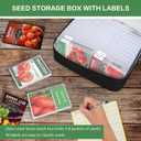 26 Slots Seed Storage Organizer Box with Insulated Bag That Holds 80-200 Seed Envelopes, Oxford Cloth Garden Seed Containers with Labels, Seed Packet Organizer for Plant, Flower ,Vegetable Seeds