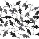 Gejoy 36 Pcs Fake Mice Realistic Mouse Fake Rats Small Plastic Mice for Spooky Christmas Party Decorations Creepy Horror Xmas Supplies(Black, Gray)