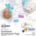 Avery Scalloped Printable Tags, Sure Feed Technology, 2" x 1.25", White, Includes String, Laser/Inkjet Printable, 180 Total, Great for Branding, Gifts, Merchandising, and More (22848)
