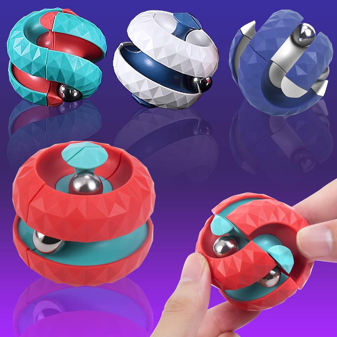 ONCOFAN (4 Pcs) Fidget Toys Orbit Ball Toy Pack, Novelty Creative Track Infinity Cube Stress Relief Balls Sensory Toys for Autistic ADHD Kids Adults