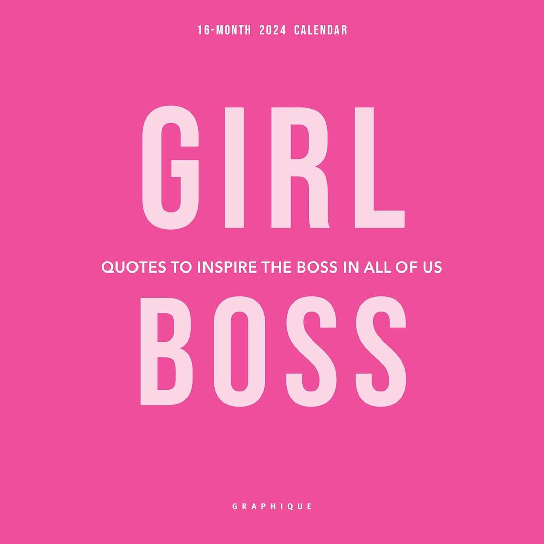 4 x Graphique 2024 Girl Boss Mini Wall Calendar | 7 x 7 | Thick Paper | Home & Office Organizer | Large Monthly Grid | 3 Languages & Marked Holidays | 4 Month Preview Page for 2025